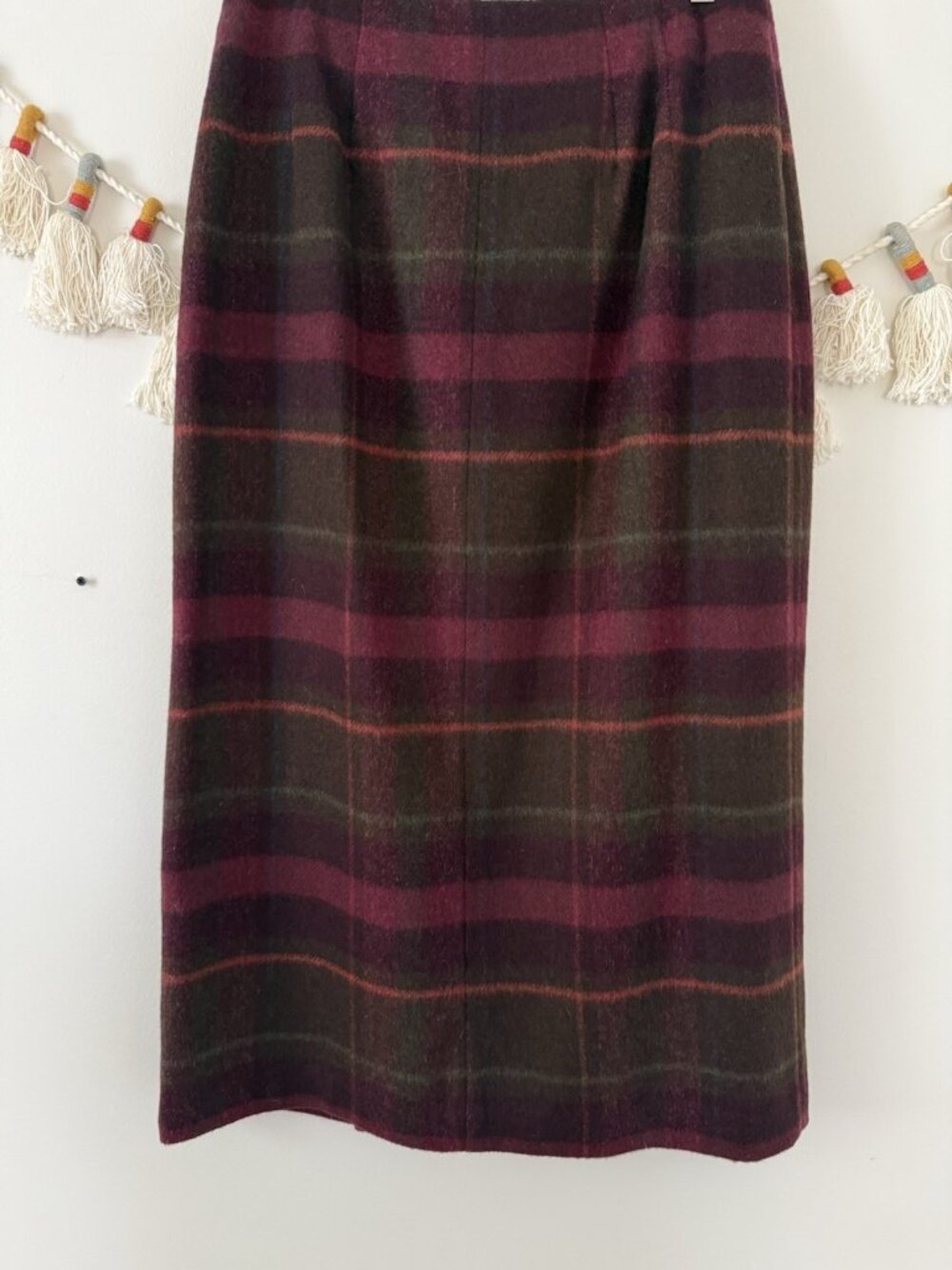 Vintage Talbots Wool Blend Tartan Plaid Wrap Midi Skirt Made In USA Preppy 12P - Picture 10 of 10